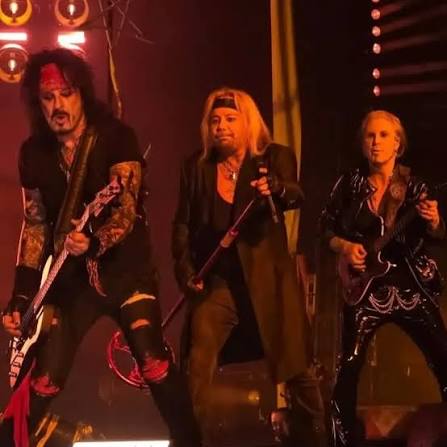 Mötley Crüe performing on tour